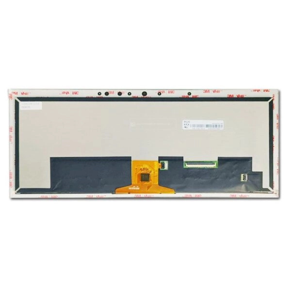 Rear view of a stretched TFT LCD module with FPC cable and connectors