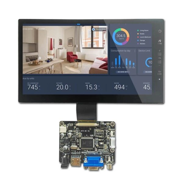 10.1-inch HDMI TFT LCD display with a multi-input controller board