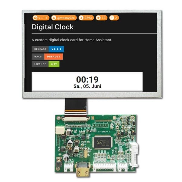 7-inch HDMI TFT display with optional USB capacitive or resistive touch integration