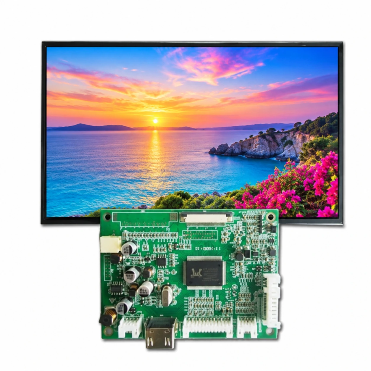7-inch LVDS LCD panel connected to an HDMI controller board