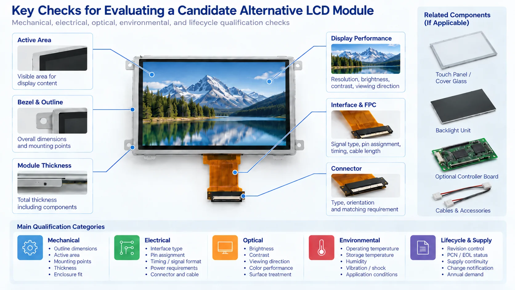 Alternative LCD module qualification checks