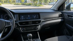 AI-generated concept of a 10.25-inch stretched display in a generic car dashboard