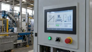 AI-generated concept of a 10.4-inch 4:3 display in an industrial machine control cabinet