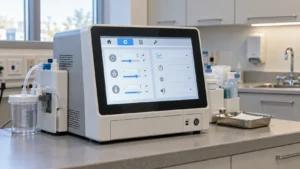 AI-generated concept of a 15-inch display in a generic medical equipment console